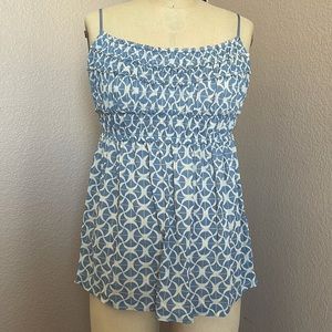 Max studio beautiful sheer lined tan top